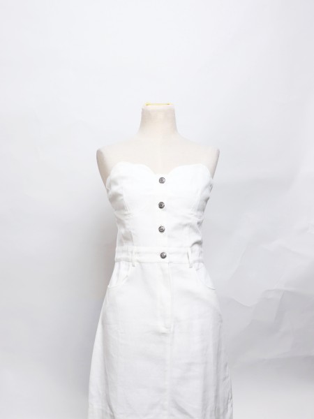 SEA Charlotte Denim Tube Shell Outline Mini Dress
