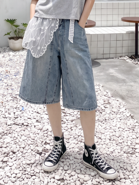 Pattern Cut Denim Jorts