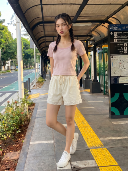 JR CORE NRC Lace Edge Casual Short