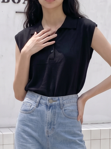 00 Knit Polo Top