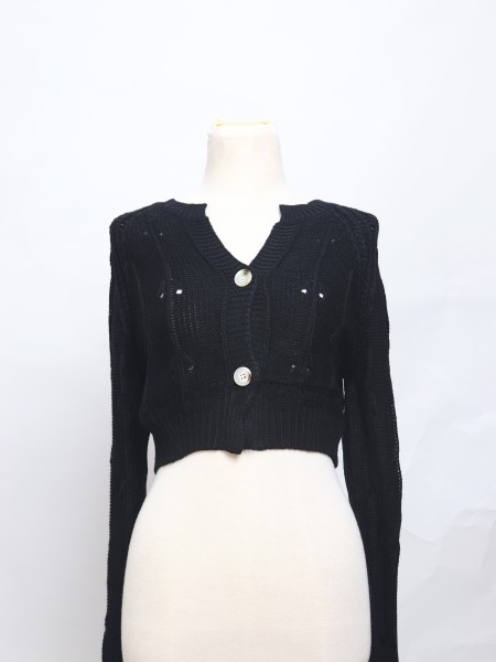 SEA Knitted Pattern Crop Cardigan
