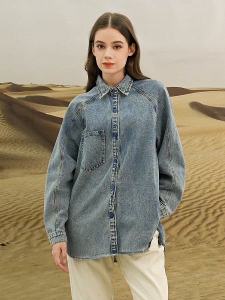 EID4 Oversize Light Dark Denim Shirt