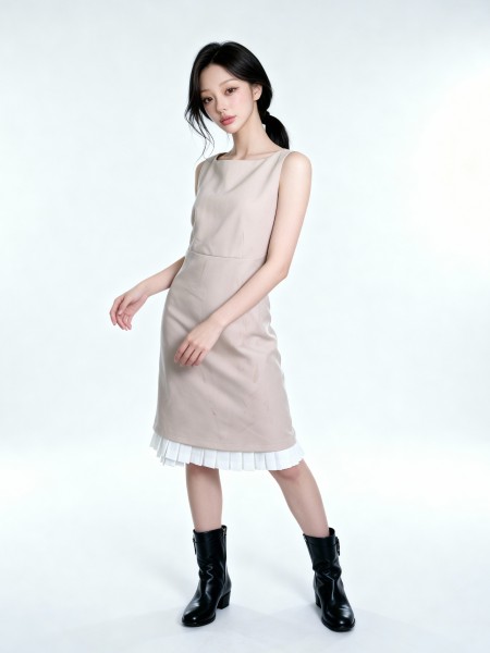 Ashley Pleats Accent Mini Dress