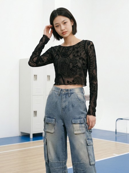 JR CORE NRC Tribal Print Crop Top