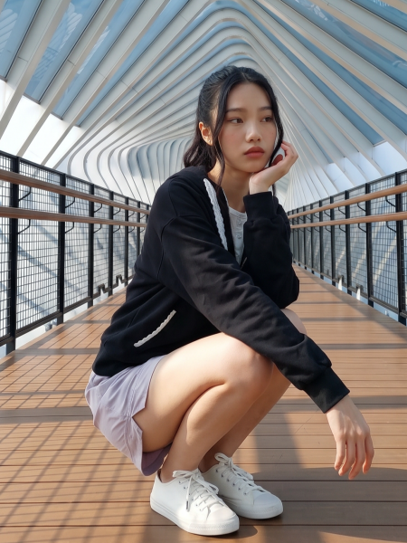 JR NRC OversizeHoodie LaceEmbroidery Accent Jacket
