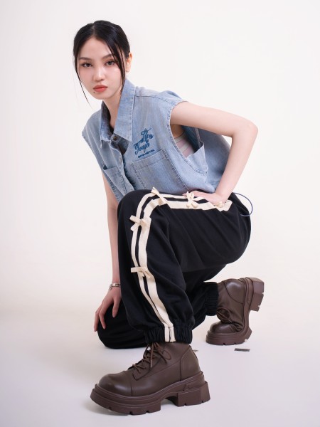 JR DITOX Side Ribbon Shoe Lace Track Pants