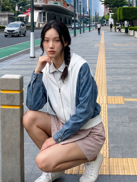 JR NRC Hoodie Denim Combi Jacket