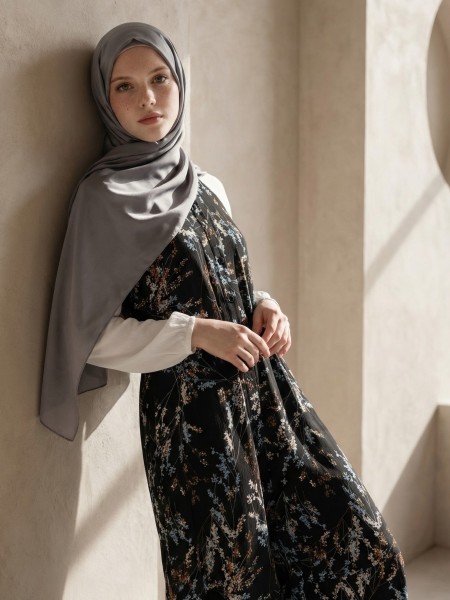 ELITE EID Asih Flower Print Gamis