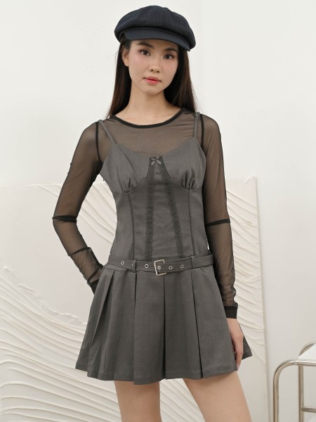 SMARTEN Onni Bottom Pleats Dress with Belt