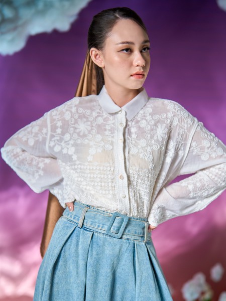 WW ELITE Aliyah Embroidery White Shirt