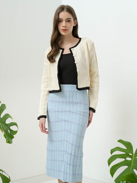 FELIZ23 Stella Pencil Knit Midi Skirt