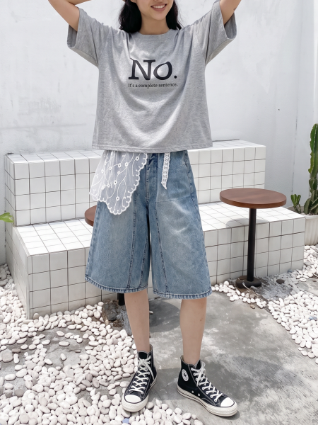 Pattern Cut Denim Jorts
