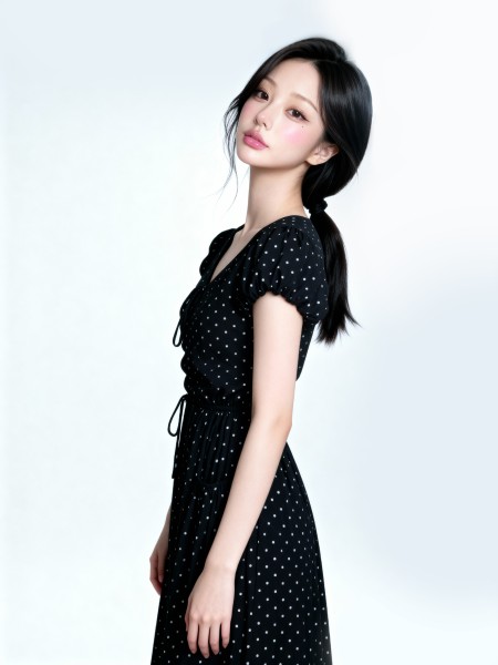 Beth Polka Dress FREE SCRUNCHIE