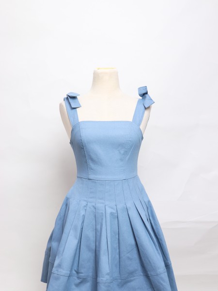 SEA Audrey Pleates Ribbon Sleeves Sundress