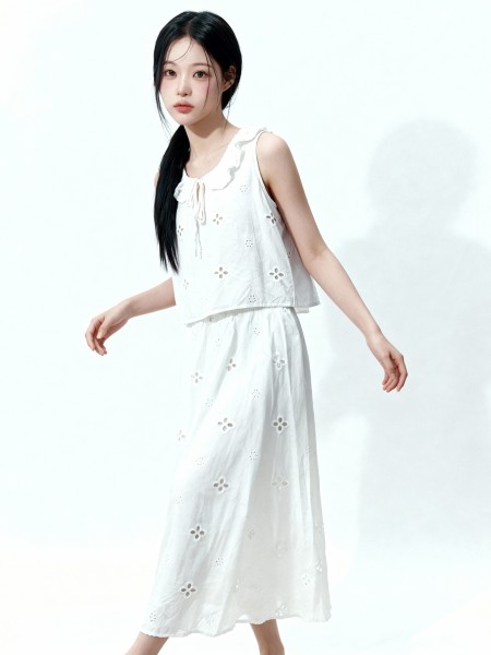 Felicity 2pcs Set Embroidery Top And Skirt