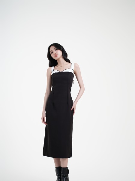 SMARTEN Corset Midi Dress