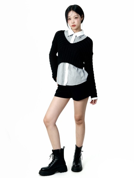 Leni Crop Thick Knit Top