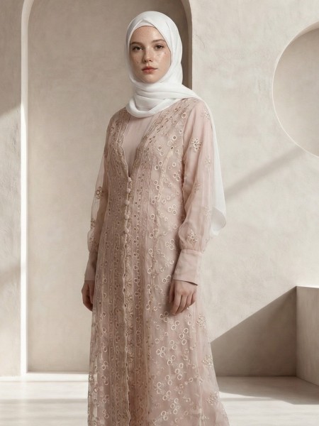 ELITE Tafetta Embroidery Layers Gamis