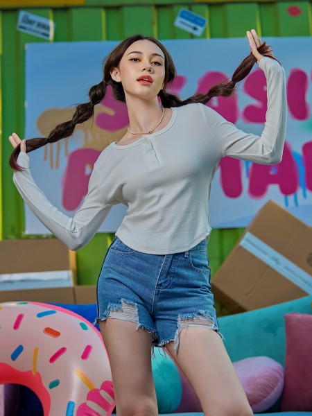 SEA CORE Button Up Long Sleeves Tee