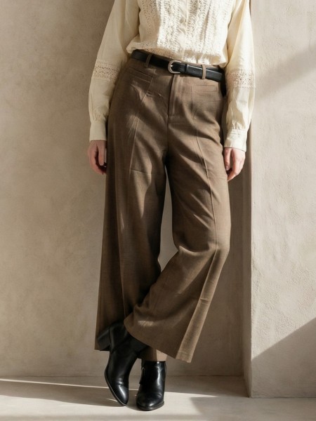 EID Noreen Straight Cut Brown Pants