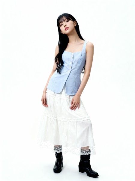 Low Round Neck Knit Top