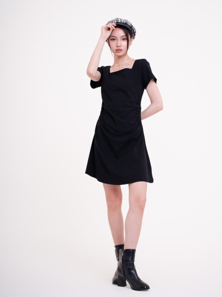 DITOX Square Neck Paddle Jersey Dress