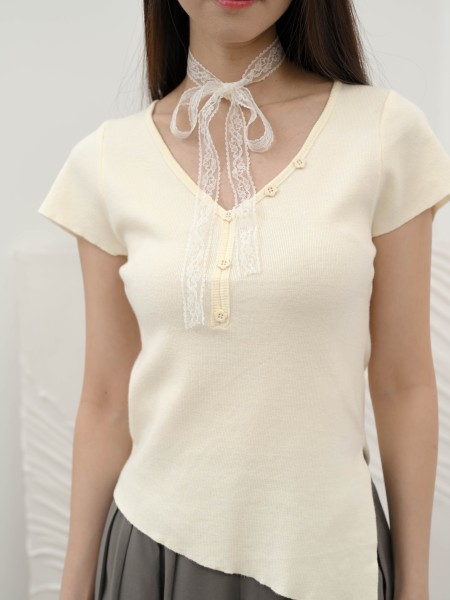 SMARTEN Button Up Knit Tee