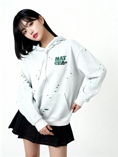 Hoodie Matcha Addict Oversize Sweater