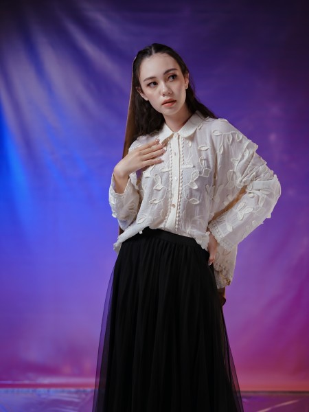 WW ELITE Ziya 3D Leaves Embroidery Shirt