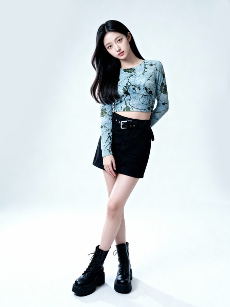 CORE CNY Sakura Shadow Blue Crop Tee
