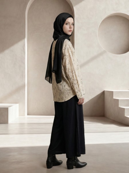 EID Elastic Waist Loose Rayon Skirt