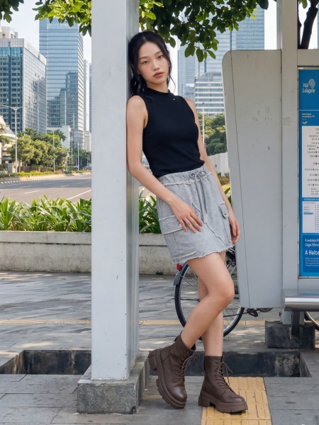 JR NRC Unfinished Edge Sweat Skort