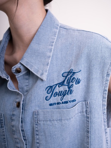 DITOX LIFE IS TOUGH DENIM WASHED SHIRT