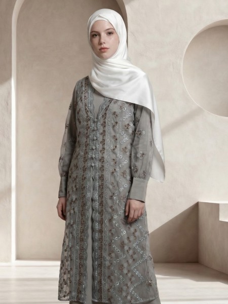 ELITE Tafetta Embroidery Layers Gamis