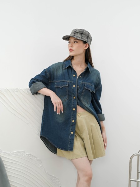 SMARTEN ZIPPED UP JACKET DENIM
