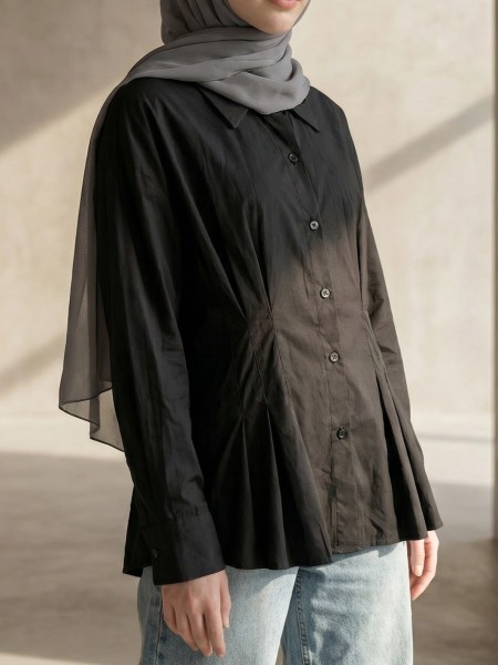 EID Aisha Front Waist Sewn Pleats Shirt