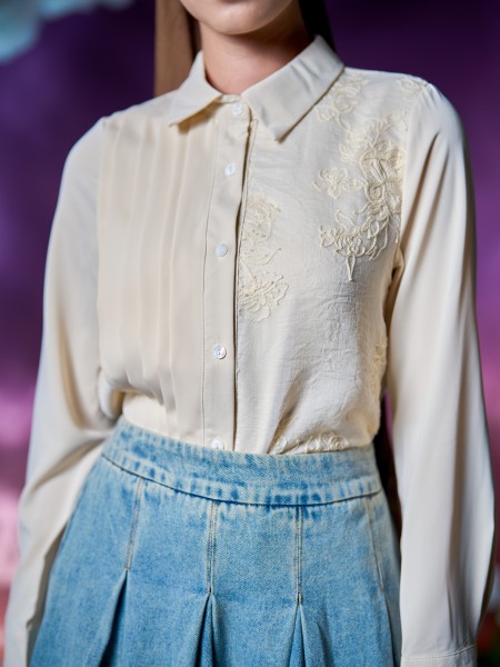 WW Rana Pleats Combi Embroidery