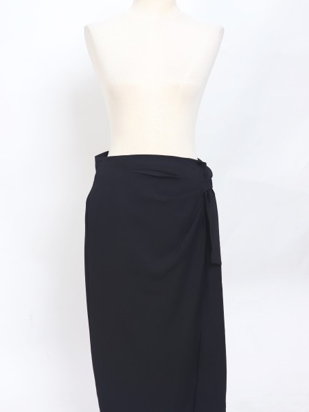 SMARTEN Draped Hole Midi Skirt