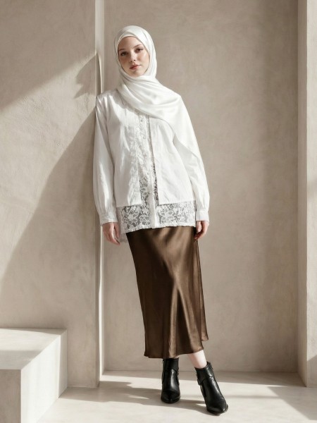 EID Double Lace Poplin Layer Shirt