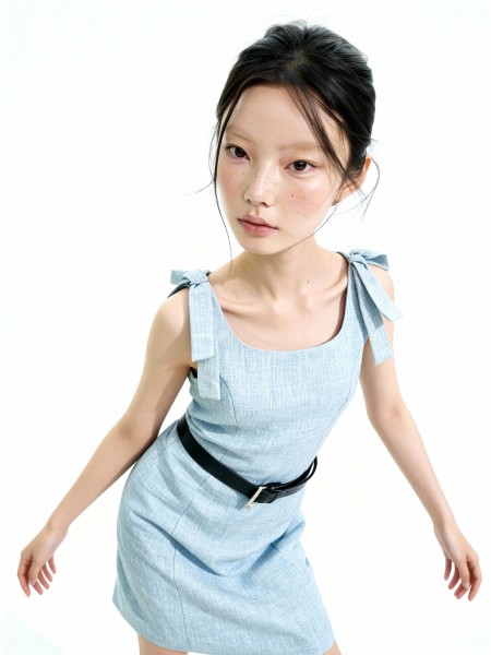 Orinda Tweed Shoulder Ribbon Mini Dress