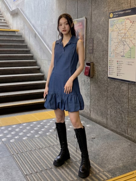 JR NRC Bubble Denim Dress
