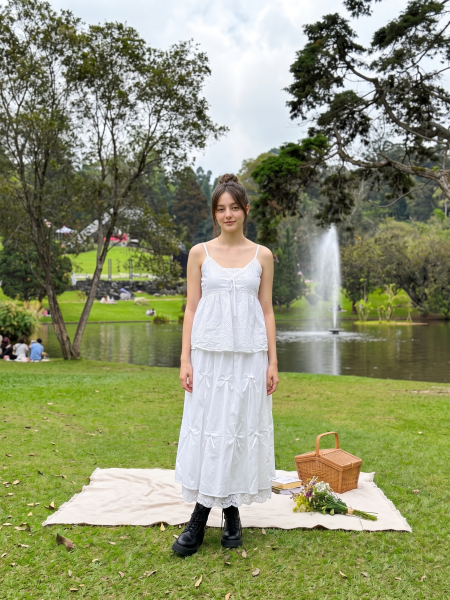 PG Ribbon Pinch With Inner Lace Maxi Skirt