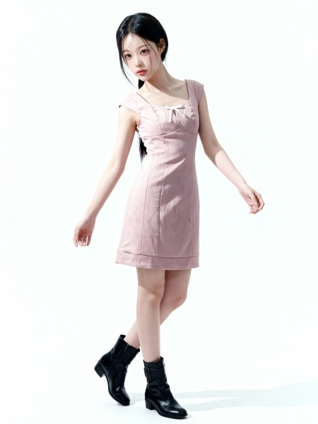 Layla A Line Dress With Ribbon