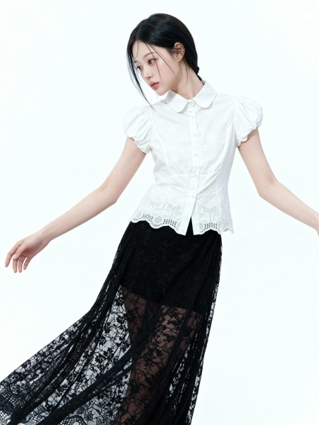 Ellen Sheer Lace With Inner Short Skirt