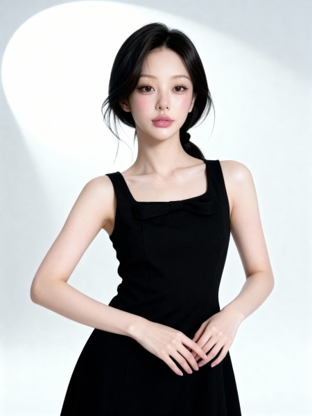 ELITE Mia Square Neck Bow Mini Dress