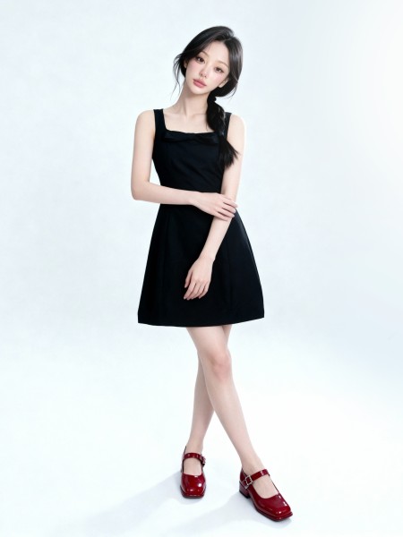 ELITE Mia Square Neck Bow Mini Dress