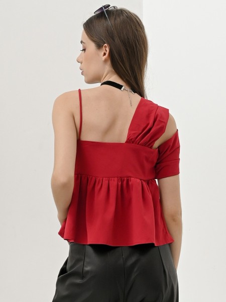 FELIZ23 Yule One Shoulder Top