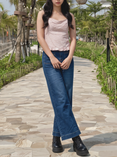 PG Bootcut High-Waist Dark Blue Denim Jeans