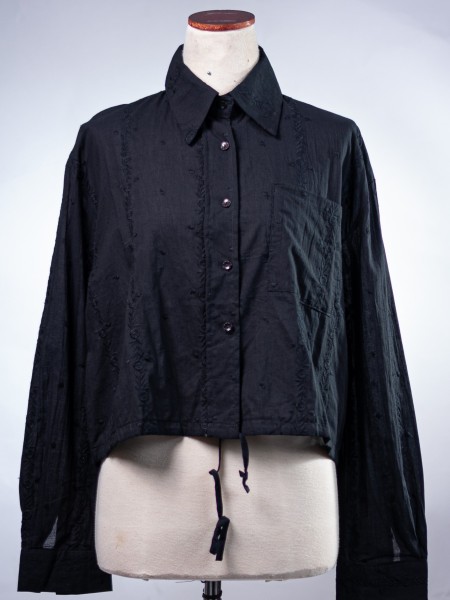 WW Jana Front Drawstring Embroidery Shirt