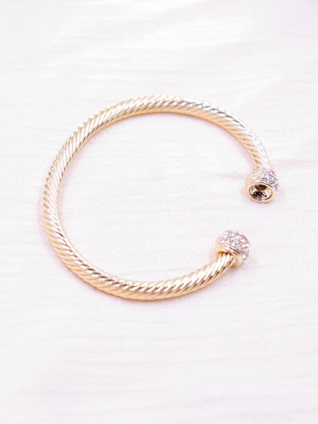 Diamante Rope Textured Bangle